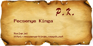 Pecsenye Kinga névjegykártya