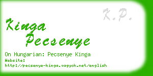 kinga pecsenye business card